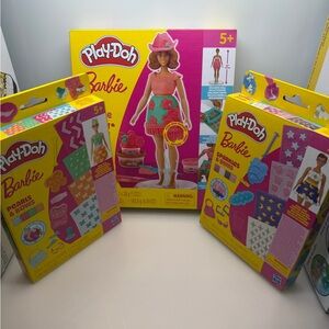 Play-Doh Barbie Florals and Fringe Set, Make Doll Clothes. With 2 Refill packs